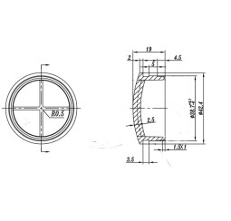 Edelstahl Rohrendkappe | V4A | Rohr Ø 42,4 x 2,0 mm | leicht gewölbt | Rändelung Ø 38,7 mm