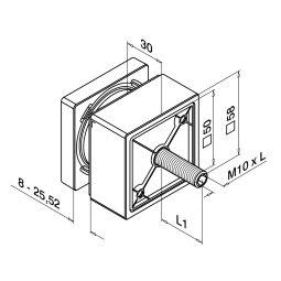MODELL 4747 | Quadratischer Glasadapter 50x50 mm |...