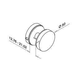 MODELL 0742 | Runder Glasadapter | Ø 50 mm | für Glasstärke 12,76 - 21,52 mm | V2A | geschliffen