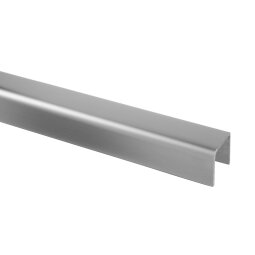 MODELL 6960 | U-Form Glaskantenschutzprofil 40x37 mm | Nut 34x34 mmfür Glasstärke 8 - 31,52 mm | Länge: 5 m | V4A | geschliffen