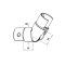 MODELL 6302 | Justierbarer Glasleistenrohrverbinder  25-55° | Aufwärts | für Ø 42,4 x 1,5 mm | V4A | geschliffen