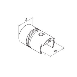 MODELL 6792 | Unsichtbarer Glasleistenrohrverbinder 180° EASY HIT | für Ø 42,4 x 1,5 mm | V4A | roh