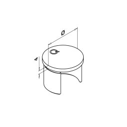 MODELL 6732 | Flache Endkappe für Glasleistenrohr | für Ø 42,4 x 1,5 mm | V4A | geschliffen