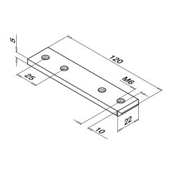 MODELL 6795 | Innenliegender Verbinder 180 ° | für Glasleistenprofil 33 x 39 mm | ALU | roh
