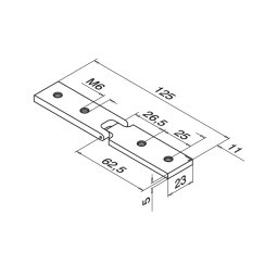 MODELL 6798 | Innenliegender Verbinder verstellbar  90° - 270 ° vertikal | für Glasleistenprofil 33 x 39 mm | ALU | roh