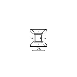 MODELL 4972 | Geländerpfosten | aus Rohr 40 x 40 x2 mm | H =989 | 2 x M8 für Glasklemmen auf einer Seite | V2A | geschliffen
