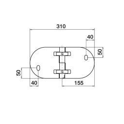 MODELL 0555 | Wandanker mit Gelenk für GeländerpfostenRohr Ø 42,4 mm | Seitenmontage | V2A | geschliffen