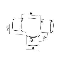 MODELL 0307 | T-Rohrverbinder | V2A | für Rohr Ø 33,7x2 mm | geschliffen