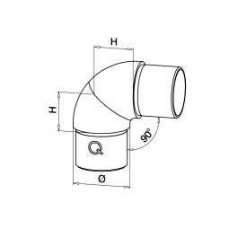 MODELL 0791 | Justierbarer Rohrverbinder | 0-90° | V2A | für Rohr Ø 42,4x2,0 mm | geschliffen