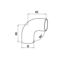 MODELL 0301 | Eckbogen |Verbinder 90° für Holz-Handlauf Ø42 mm | inkl. 2 Adapter |V2A | geschliffen