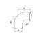 MODELL 0301 | Eckbogen |Verbinder 90° für Holz-Handlauf Ø42 mm | inkl. 2 Adapter |V2A | geschliffen