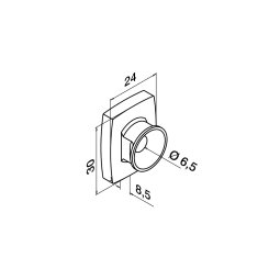 MODELL 0785 | Adapter | für Glasklemme MODELL 5500 | für  flachen Geländerpfosten | V4A | geschliffen