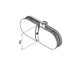 MODELL 0283 | Scharnier | Glas/Glas Verbindung | passend zu MODELL 2800 | für Glasstärken 6-12,76 mm | V4A | geschliffen